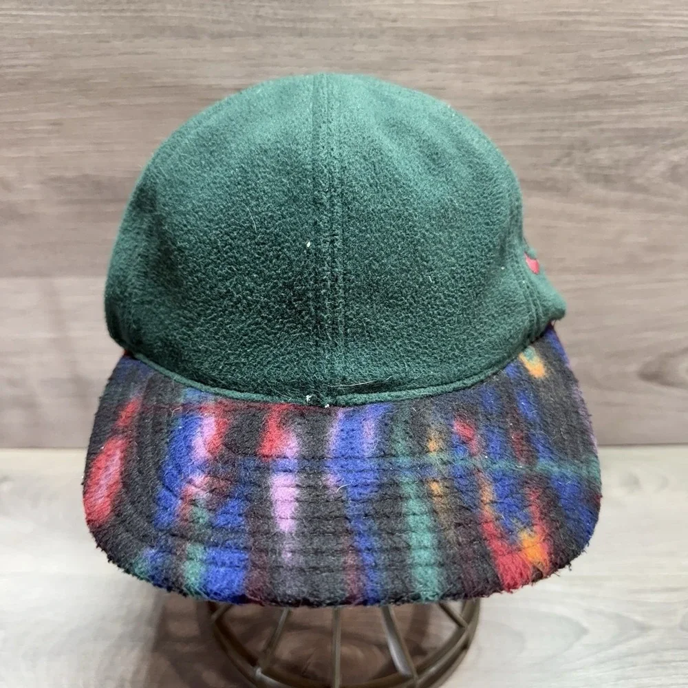 Vtg Nike Fit Fleece Hat Aztec Print Green Geometric Ball Cap RARE!